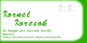 kornel korcsok business card